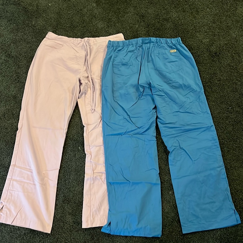 Two Grey’s Anatomy 5-Pocket Drawstring Scrub Pants Size Large